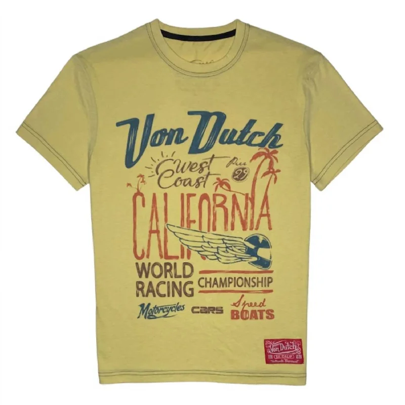 Men's distressed denim - look t - shirts with a rugged appealMen's West Coast T-Shirt In Cali Sun Men's distressed denim - look t - shirts with a rugged appealMen's West Coast T-Shirt In Cali Sun