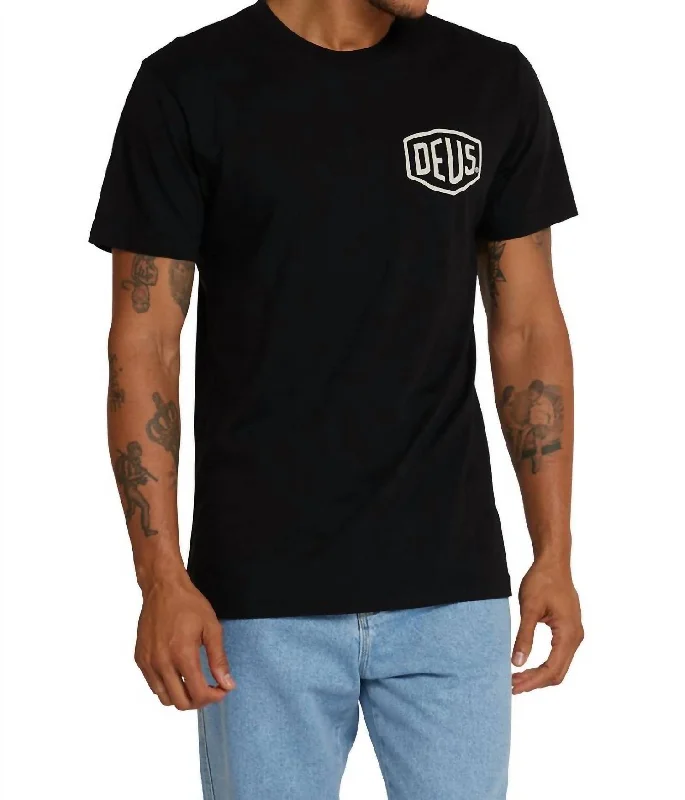 Men's eco - friendly recycled t - shirts for sustainable fashion choicesMilano Address Tee In Black Men's eco - friendly recycled t - shirts for sustainable fashion choicesMilano Address Tee In Black