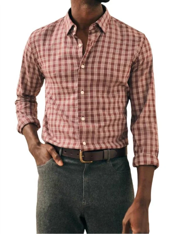 Men's ribbed t - shirts with a textured finish for added styleMovement Plaid Shirt In Brick Roads Men's ribbed t - shirts with a textured finish for added styleMovement Plaid Shirt In Brick Roads