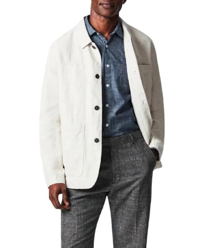 Men's thermal t - shirts with a high - neck design for cold weatherNatchez Chore Jacket In Natural Men's thermal t - shirts with a high - neck design for cold weatherNatchez Chore Jacket In Natural