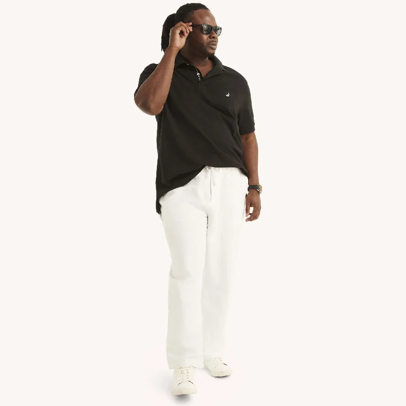 Men's polo t - shirts with a contrast collar for a preppy lookNautica Big & Tall Classic Fit Stretch Pique Polo