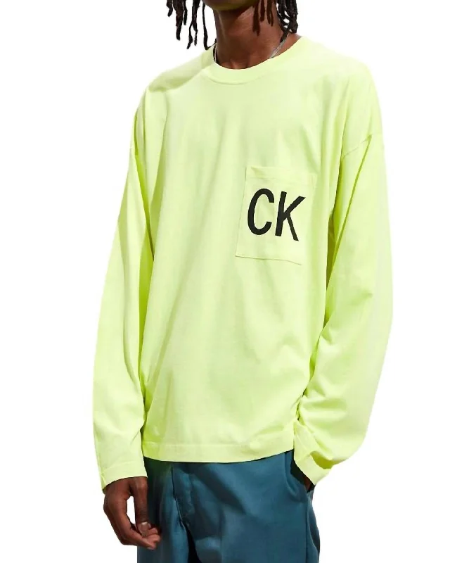 Men's thermal t - shirts with a high - neck design for cold weatherNeon Long Sleeve Shirt In Safety Yellow Men's thermal t - shirts with a high - neck design for cold weatherNeon Long Sleeve Shirt In Safety Yellow