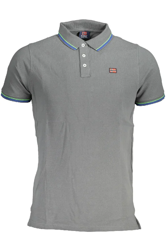 Men's button - front t - shirts with a unique artistic printNorway 1963 Elegant Cotton Polo with Contrasting Men's Details Men's button - front t - shirts with a unique artistic printNorway 1963 Elegant Cotton Polo with Contrasting Men's Details