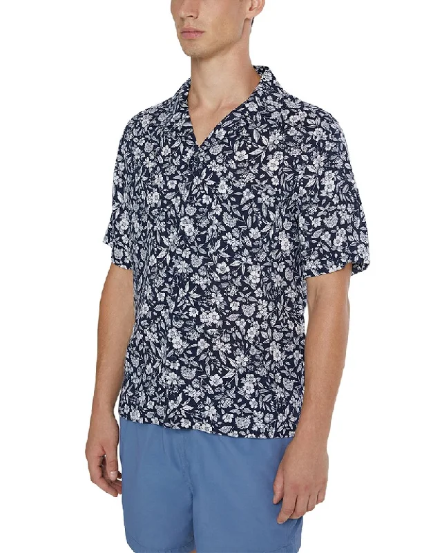 Men's smart - casual checkered t - shirts for semi - formal occasionsOnia Air Linen-Blend Convertible Vacation Shirt Men's smart - casual checkered t - shirts for semi - formal occasionsOnia Air Linen-Blend Convertible Vacation Shirt