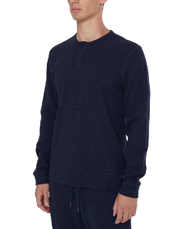 Men's button - front t - shirts with a unique artistic printOnia Long Sleeve Waffle Henley Men's button - front t - shirts with a unique artistic printOnia Long Sleeve Waffle Henley