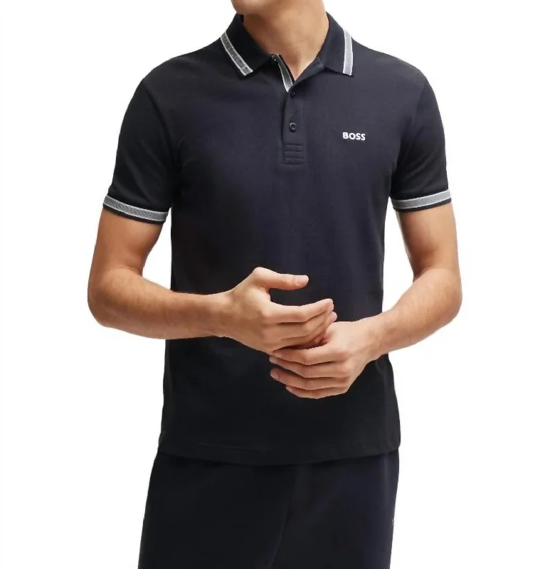 Men's tie - dye t - shirts with a bohemian stylePaddy Polo Shirt In Dark Blue