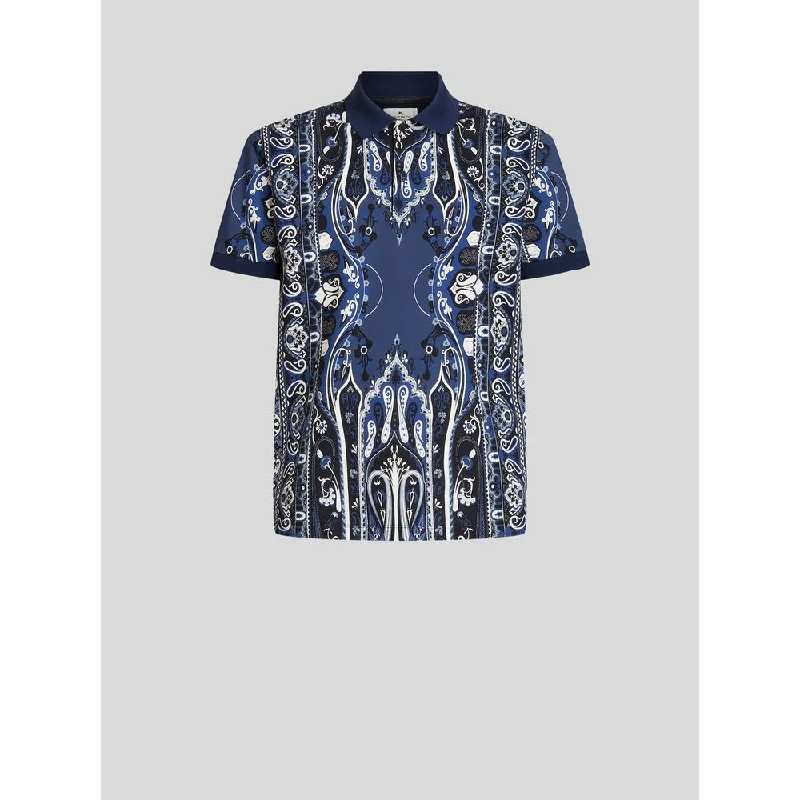 Men's printed Hawaiian t - shirts for tropical vacationsPaisley Print Polo Shirt
