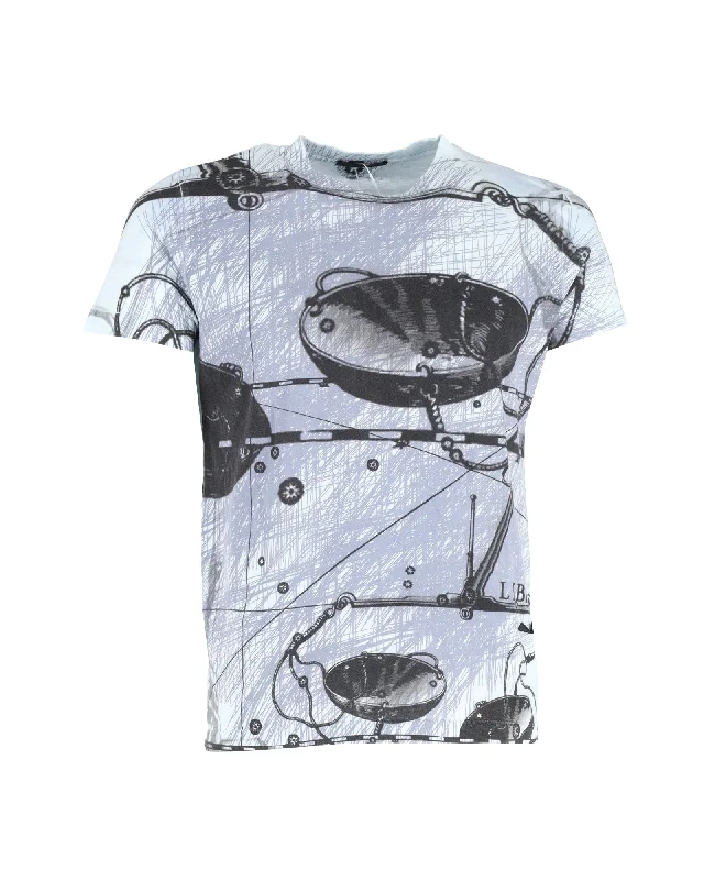 Men's UV - protection t - shirts for outdoor activities in the sunPrada Zodiac T-Shirt in Light Blue Cotton Men's UV - protection t - shirts for outdoor activities in the sunPrada Zodiac T-Shirt in Light Blue Cotton