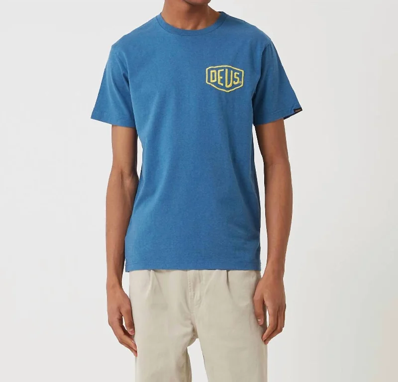 Men's ribbed t - shirts with a textured finish for added stylePremium Venice Tee In Dark Blue Marl Men's ribbed t - shirts with a textured finish for added stylePremium Venice Tee In Dark Blue Marl