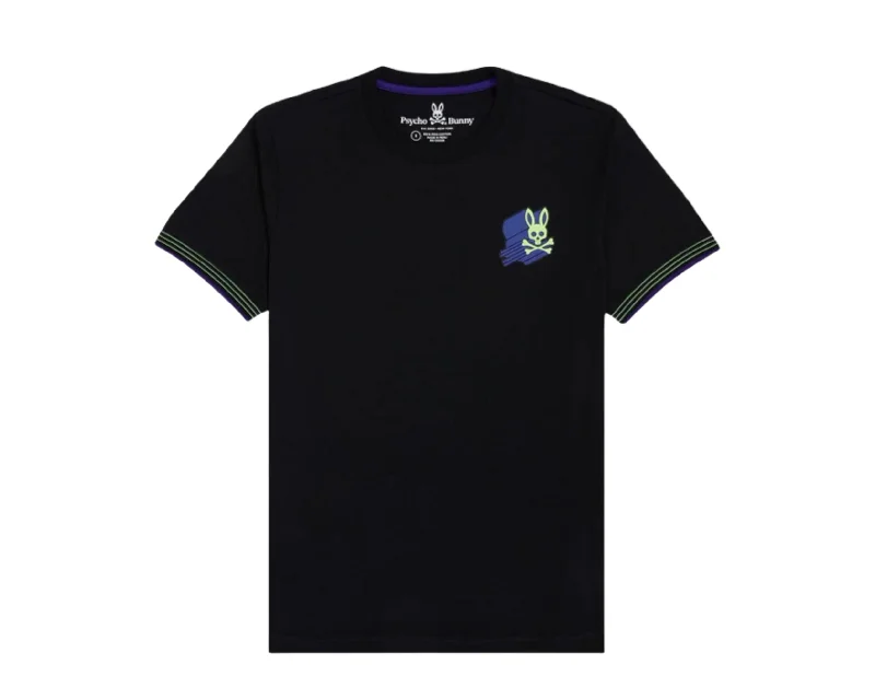 Men's plus - size pocket t - shirts with a classic lookPsycho Bunny Asher 3D Chest Logo Black Men's Tee Shirt B6U205S1PC-BLK