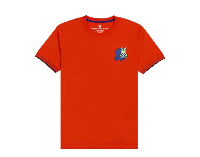 Men's distressed denim - look t - shirts with a rugged appealPsycho Bunny Asher 3D Chest Logo Red Spice Men's Tee Shirt B6U205S1PC-RES Men's distressed denim - look t - shirts with a rugged appealPsycho Bunny Asher 3D Chest Logo Red Spice Men's Tee Shirt B6U205S1PC-RES