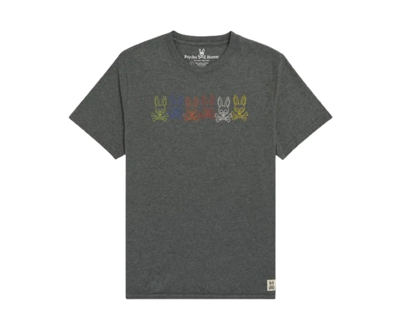 Men's mock - neck t - shirts with a modern and sleek stylePsycho Bunny Barbon Graphic Heather Storm/Multi Tee Shirt B6U108Q1PC-HST Men's mock - neck t - shirts with a modern and sleek stylePsycho Bunny Barbon Graphic Heather Storm/Multi Tee Shirt B6U108Q1PC-HST