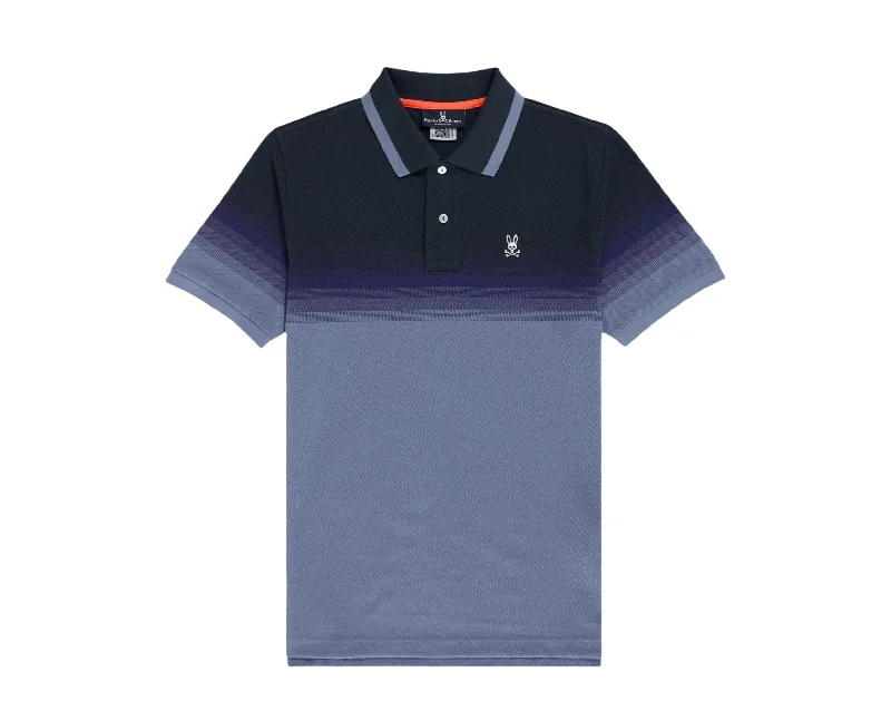 Men's mock - neck t - shirts with a modern and sleek stylePsycho Bunny Bayles Ombre Polo Big Country Blue Shirt B6K301Q1PC-BCU Men's mock - neck t - shirts with a modern and sleek stylePsycho Bunny Bayles Ombre Polo Big Country Blue Shirt B6K301Q1PC-BCU