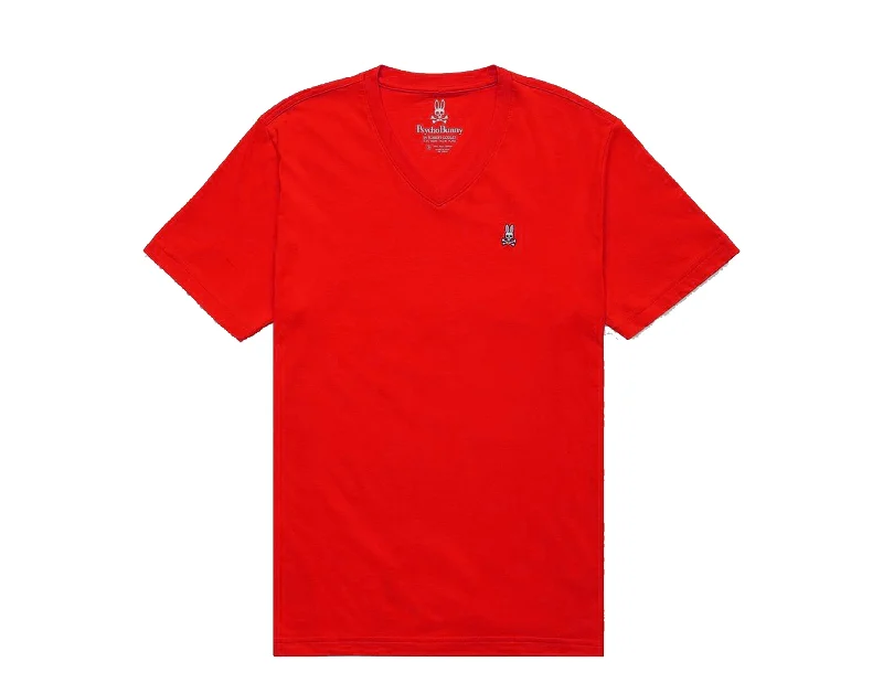 Men's smart - casual checkered t - shirts for semi - formal occasionsPsycho Bunny Classic V-Neck Red Men's Big and Tall Tee Shirt B9U100CRPC-BRI Men's smart - casual checkered t - shirts for semi - formal occasionsPsycho Bunny Classic V-Neck Red Men's Big and Tall Tee Shirt B9U100CRPC-BRI