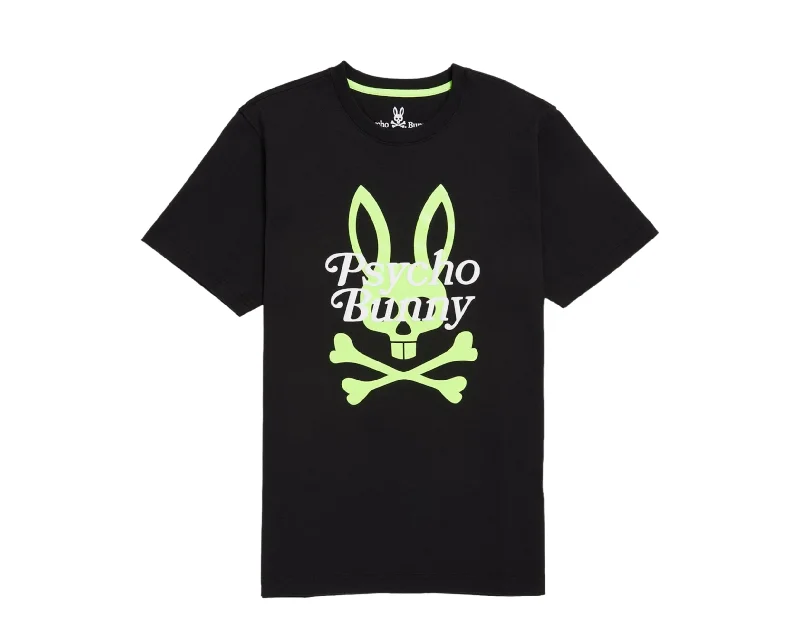Men's button - front t - shirts with a unique artistic printPsycho Bunny Cortlandt Printed Black Men's Tee Shirt B6U963U1PC-BLK Men's button - front t - shirts with a unique artistic printPsycho Bunny Cortlandt Printed Black Men's Tee Shirt B6U963U1PC-BLK