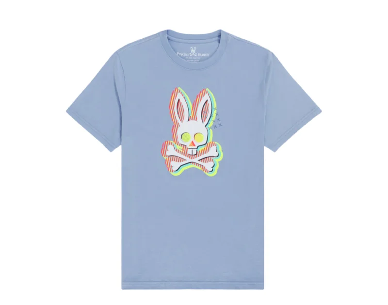 Men's lightweight performance t - shirts for running marathonsPsycho Bunny Ethan Deco Bunny Deco Blue Men's Tee Shirt B6U109S1PC-BLUD Men's lightweight performance t - shirts for running marathonsPsycho Bunny Ethan Deco Bunny Deco Blue Men's Tee Shirt B6U109S1PC-BLUD