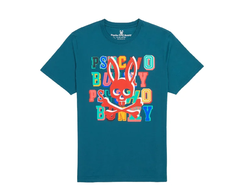Men's button - front t - shirts with a unique artistic printPsycho Bunny Fulton Printed Spruce Green Men's Tee Shirt B6U870U1PC-PCR Men's button - front t - shirts with a unique artistic printPsycho Bunny Fulton Printed Spruce Green Men's Tee Shirt B6U870U1PC-PCR