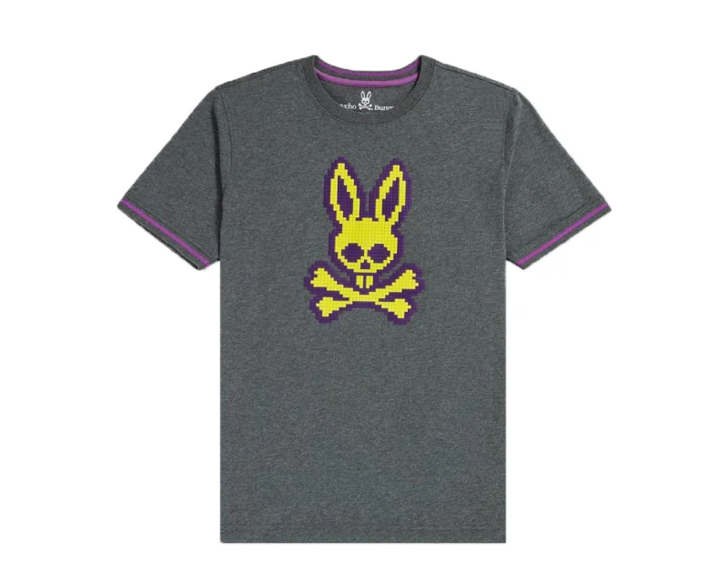Men's ribbed t - shirts with a textured finish for added stylePsycho Bunny Hatton Graphic Grey/Yellow Men's Tee Shirt B6U113N1PC-HSV Men's ribbed t - shirts with a textured finish for added stylePsycho Bunny Hatton Graphic Grey/Yellow Men's Tee Shirt B6U113N1PC-HSV