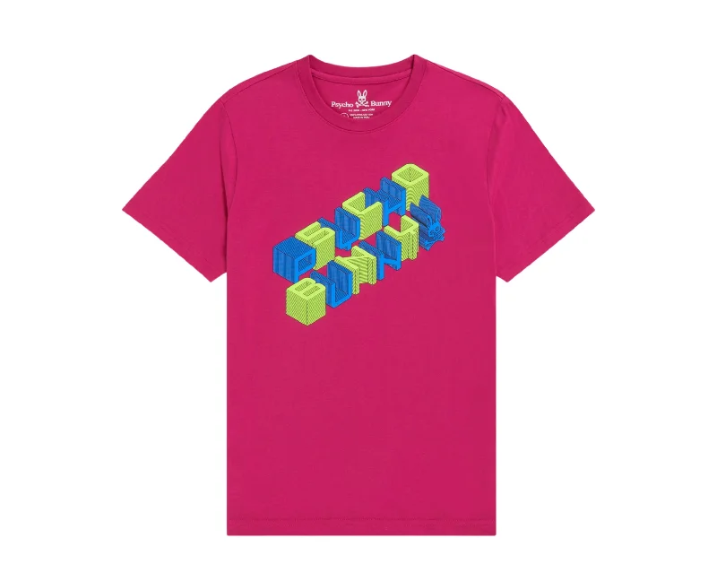 Men's thermal t - shirts with a high - neck design for cold weatherPsycho Bunny Jaxson 3D Magenta Storm Men's Tee Shirt B6U208S1PC-MAGS Men's thermal t - shirts with a high - neck design for cold weatherPsycho Bunny Jaxson 3D Magenta Storm Men's Tee Shirt B6U208S1PC-MAGS