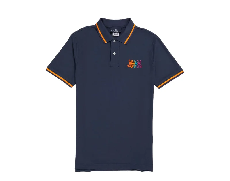 Men's distressed denim - look t - shirts with a rugged appealPsycho Bunny Lafayette Embroidered Stripe Polo North Sea Shirt B6K964U1PC-NRS Men's distressed denim - look t - shirts with a rugged appealPsycho Bunny Lafayette Embroidered Stripe Polo North Sea Shirt B6K964U1PC-NRS