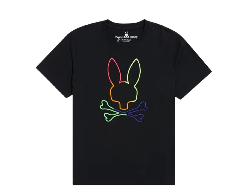 Men's mock - neck t - shirts with a modern and sleek stylePsycho Bunny Leo Bunny Black/Multi Men's Big &Tall Tee Shirt B9U245S1PC-BLK Men's mock - neck t - shirts with a modern and sleek stylePsycho Bunny Leo Bunny Black/Multi Men's Big &Tall Tee Shirt B9U245S1PC-BLK