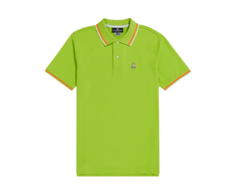 Men's UV - protection t - shirts for outdoor activities in the sunPsycho Bunny Lincoln Neon Tipped Polo Acid Lime Men's Shirt B6K204S1PC-ACL Men's UV - protection t - shirts for outdoor activities in the sunPsycho Bunny Lincoln Neon Tipped Polo Acid Lime Men's Shirt B6K204S1PC-ACL