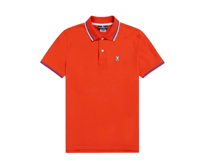 Men's printed Hawaiian t - shirts for tropical vacationsPsycho Bunny Lincoln Neon Tipped Polo Red Big & Tall Men's Shirt B9K204S1PC-RES Men's printed Hawaiian t - shirts for tropical vacationsPsycho Bunny Lincoln Neon Tipped Polo Red Big & Tall Men's Shirt B9K204S1PC-RES