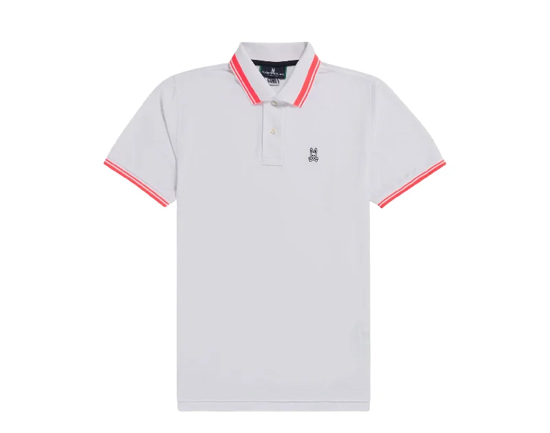 Men's thermal t - shirts with a high - neck design for cold weatherPsycho Bunny Luke Sport Polo White/Neon Men's Shirt B6K160S1PB-WHT Men's thermal t - shirts with a high - neck design for cold weatherPsycho Bunny Luke Sport Polo White/Neon Men's Shirt B6K160S1PB-WHT