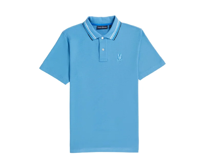 Men's printed Hawaiian t - shirts for tropical vacationsPsycho Bunny Men's Athens Pique Polo Cool Blue B6K122Y1PC-COE Men's printed Hawaiian t - shirts for tropical vacationsPsycho Bunny Men's Athens Pique Polo Cool Blue B6K122Y1PC-COE