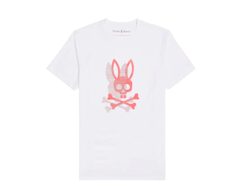 Men's UV - protection t - shirts for outdoor activities in the sunPsycho Bunny Men's Chicago HD Dotted Graphic Tee White/Pink B6U412Z1PC-WHT Men's UV - protection t - shirts for outdoor activities in the sunPsycho Bunny Men's Chicago HD Dotted Graphic Tee White/Pink B6U412Z1PC-WHT