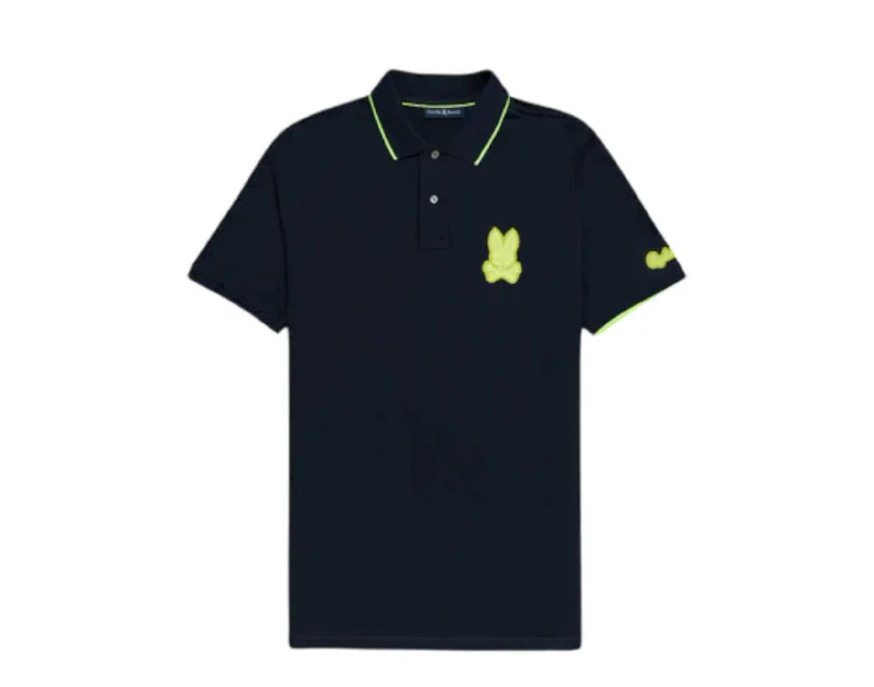 Men's smart - casual checkered t - shirts for semi - formal occasionsPsycho Bunny Men's Cleveland Chainstitch Pique Polo Navy B6K504Z1PC-NVY Men's smart - casual checkered t - shirts for semi - formal occasionsPsycho Bunny Men's Cleveland Chainstitch Pique Polo Navy B6K504Z1PC-NVY