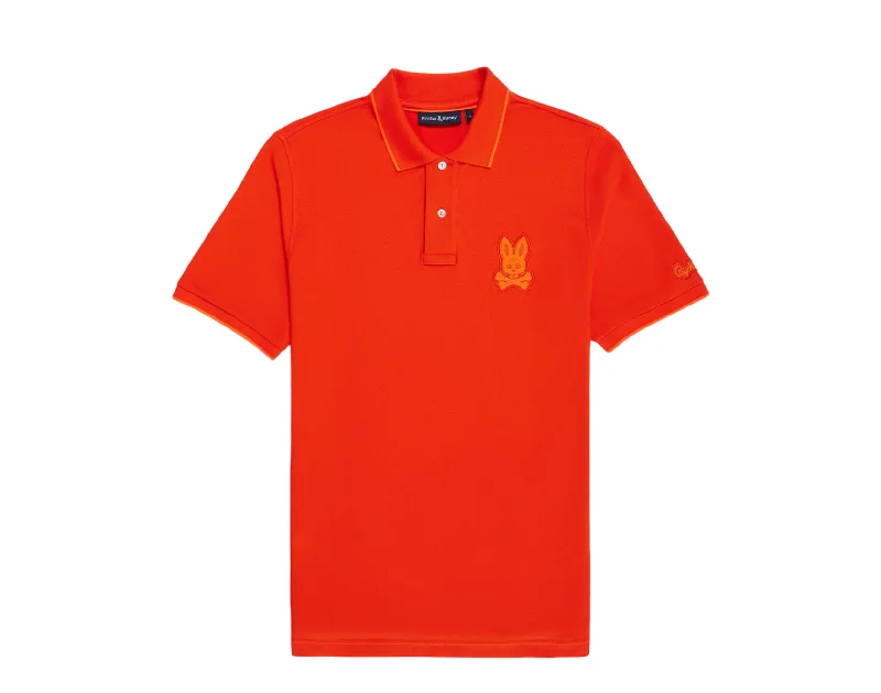 Men's moisture - wicking athletic t - shirts for intense workoutsPsycho Bunny Men's Cleveland Chainstitch Pique Polo Tangerine B6K504Z1PC-TGT Men's moisture - wicking athletic t - shirts for intense workoutsPsycho Bunny Men's Cleveland Chainstitch Pique Polo Tangerine B6K504Z1PC-TGT