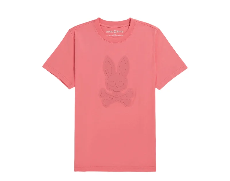 Men's button - front t - shirts with a unique artistic printPsycho Bunny Men's Damon Graphic Tee Grapefruit B6U900Y1PC-GPF Men's button - front t - shirts with a unique artistic printPsycho Bunny Men's Damon Graphic Tee Grapefruit B6U900Y1PC-GPF