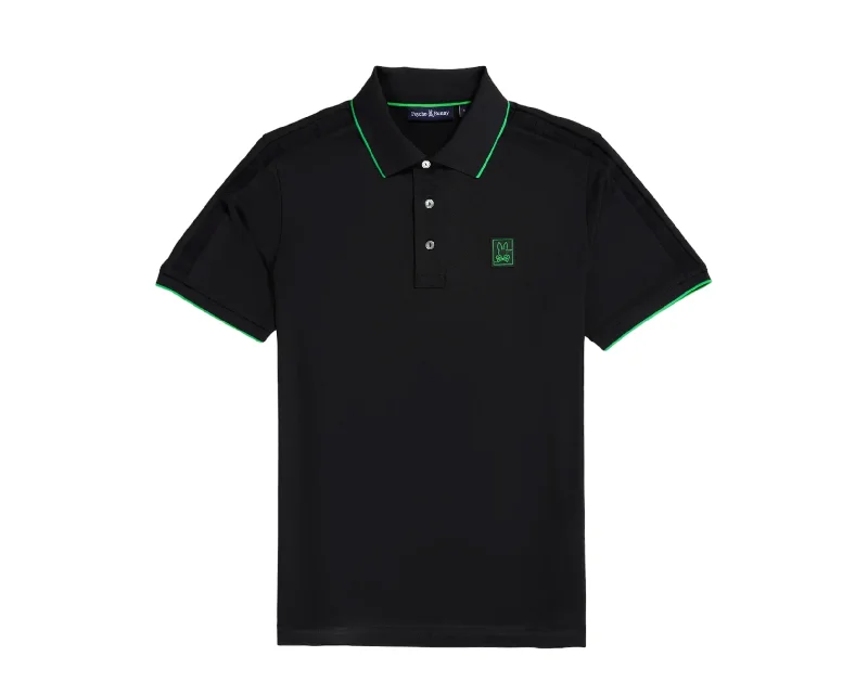 Men's plus - size pocket t - shirts with a classic lookPsycho Bunny Men's Gilson Sport Polo Black/Green B6K403Z1PL-BLK