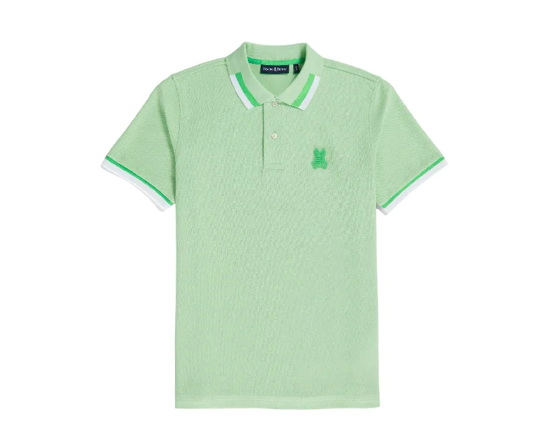 Men's short - sleeve linen t - shirts for summer beach outingsPsycho Bunny Men's Icy Mint Pisani Pique Fashion Polo B6K731X1PC-CMT Men's short - sleeve linen t - shirts for summer beach outingsPsycho Bunny Men's Icy Mint Pisani Pique Fashion Polo B6K731X1PC-CMT