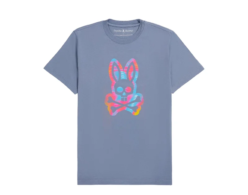 Men's mock - neck t - shirts with a modern and sleek stylePsycho Bunny Men's Montgomery Graphic Chambray Blue Tee B6U948Y1PC-BLUCHA Men's mock - neck t - shirts with a modern and sleek stylePsycho Bunny Men's Montgomery Graphic Chambray Blue Tee B6U948Y1PC-BLUCHA
