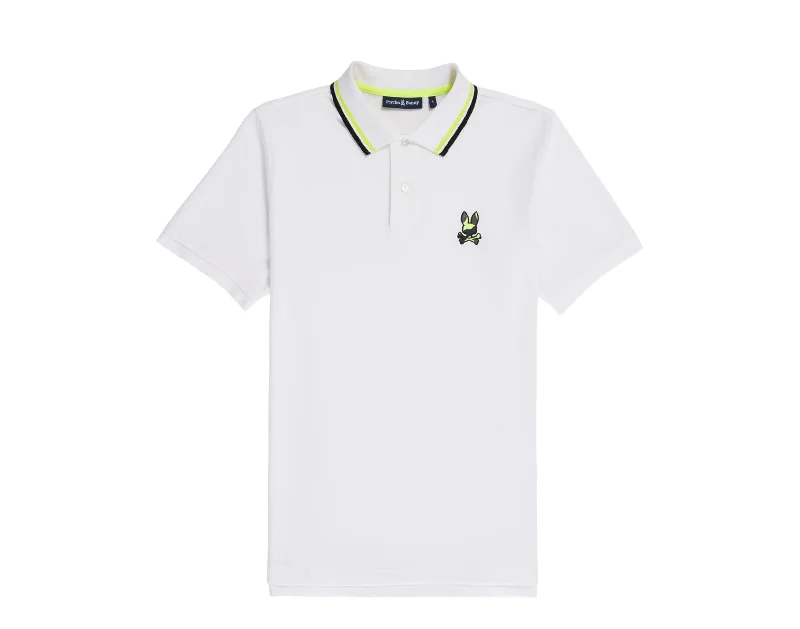 Men's slim - fit graphic t - shirts with vintage rock band printsPsycho Bunny Men's Plano Pique Polo White B6K334Z1PC-WHT Men's slim - fit graphic t - shirts with vintage rock band printsPsycho Bunny Men's Plano Pique Polo White B6K334Z1PC-WHT