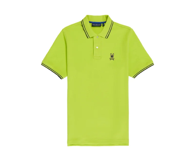 Men's short - sleeve linen t - shirts for summer beach outingsPsycho Bunny Men's Posen Matte Pique Polo Acid Lime B6K327Z1PC-ACL Men's short - sleeve linen t - shirts for summer beach outingsPsycho Bunny Men's Posen Matte Pique Polo Acid Lime B6K327Z1PC-ACL