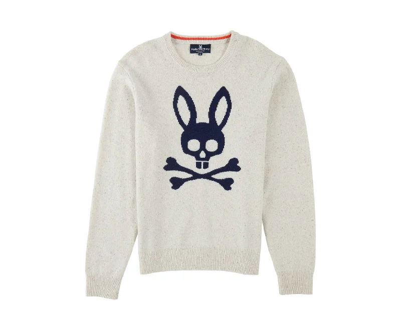 Men's button - front t - shirts with a unique artistic printPsycho Bunny Men's Vandam Wool Sweater Alabaster B6E984U1WO-ALB Men's button - front t - shirts with a unique artistic printPsycho Bunny Men's Vandam Wool Sweater Alabaster B6E984U1WO-ALB