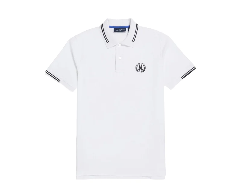 Men's polo t - shirts with a contrast collar for a preppy lookPsycho Bunny Santa Fe Pique Polo White B6K218Y1PC-WHT Men's polo t - shirts with a contrast collar for a preppy lookPsycho Bunny Santa Fe Pique Polo White B6K218Y1PC-WHT