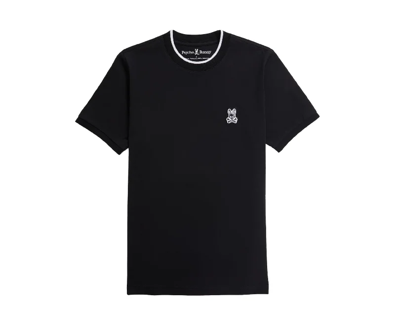 Men's printed Hawaiian t - shirts for tropical vacationsPsycho Bunny Serge Crew Neck Fashion Black Men's Tee B6U705X1PC-BLK Men's printed Hawaiian t - shirts for tropical vacationsPsycho Bunny Serge Crew Neck Fashion Black Men's Tee B6U705X1PC-BLK