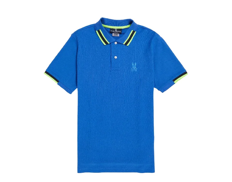 Men's button - front t - shirts with a unique artistic printPsycho Bunny Stanton Polo Bright Royal Blue Men's Shirt B6K941U1PC-BROY Men's button - front t - shirts with a unique artistic printPsycho Bunny Stanton Polo Bright Royal Blue Men's Shirt B6K941U1PC-BROY