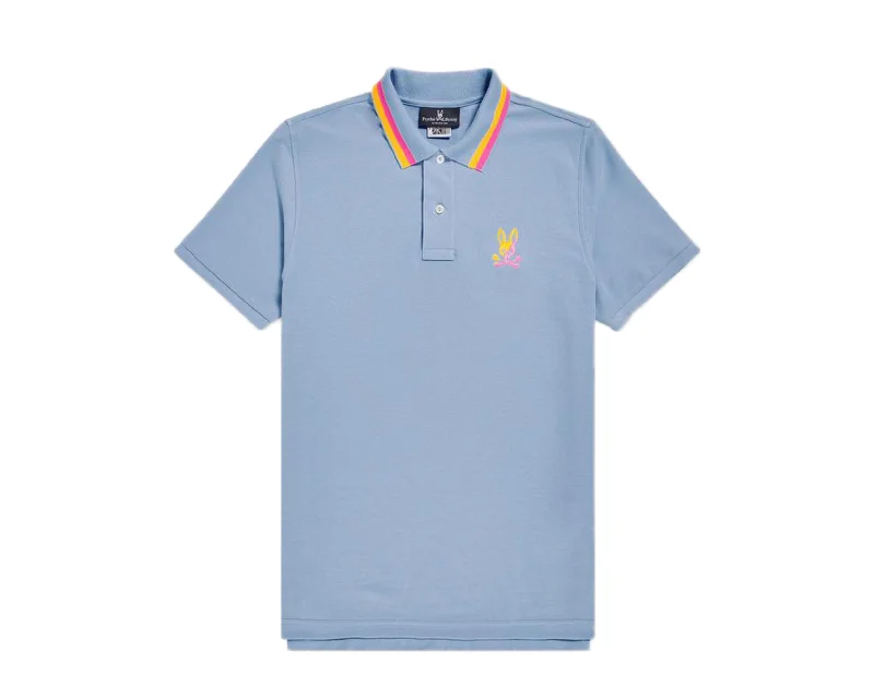 Men's eco - friendly recycled t - shirts for sustainable fashion choicesPsycho Bunny Surrey Polo Cayman Blue Men's Shirt B6K973L1PC-CAY Men's eco - friendly recycled t - shirts for sustainable fashion choicesPsycho Bunny Surrey Polo Cayman Blue Men's Shirt B6K973L1PC-CAY