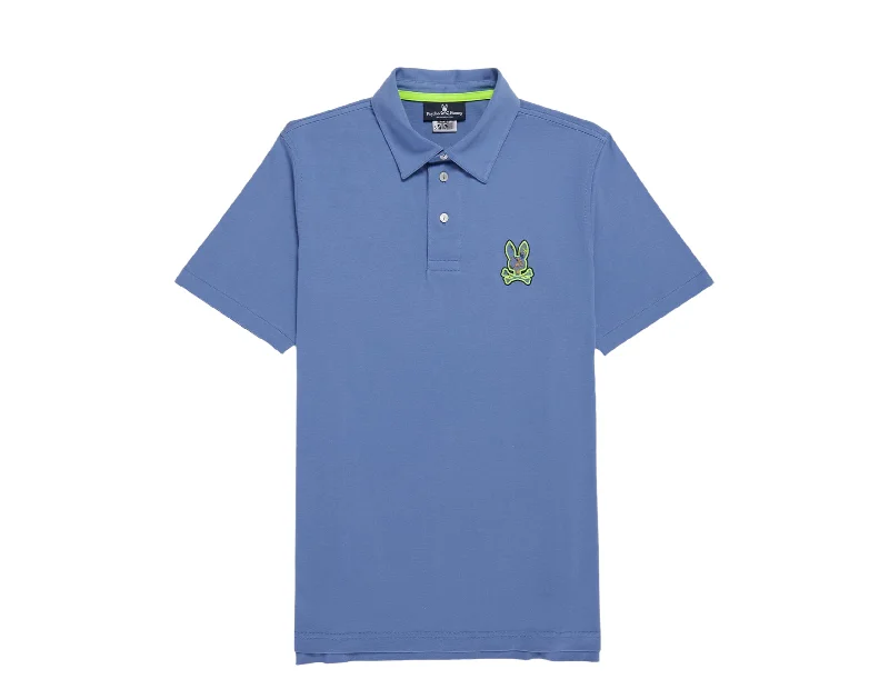Men's short - sleeve linen t - shirts for summer beach outingsPsycho Bunny Waverly Jersey Logo Polo Bal Harbour Men's Shirt B6K748U1PC-BHA Men's short - sleeve linen t - shirts for summer beach outingsPsycho Bunny Waverly Jersey Logo Polo Bal Harbour Men's Shirt B6K748U1PC-BHA