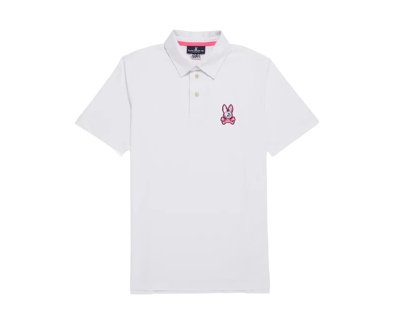 Men's lightweight performance t - shirts for running marathonsPsycho Bunny Waverly Jersey Logo Polo White Men's Shirt B6K748U1PC-WHT Men's lightweight performance t - shirts for running marathonsPsycho Bunny Waverly Jersey Logo Polo White Men's Shirt B6K748U1PC-WHT