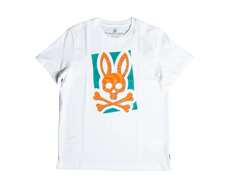 Men's distressed denim - look t - shirts with a rugged appealPsycho Bunny Wyatt Graphic White Men's Tee Shirt B6U821S1PC-WHT Men's distressed denim - look t - shirts with a rugged appealPsycho Bunny Wyatt Graphic White Men's Tee Shirt B6U821S1PC-WHT