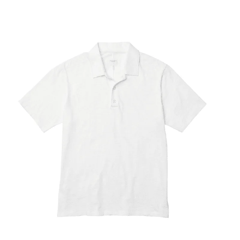 Men's eco - friendly recycled t - shirts for sustainable fashion choicesRag & Bone Men Classic Flame Short Sleeve Cotton Polo Shirt White Men's eco - friendly recycled t - shirts for sustainable fashion choicesRag & Bone Men Classic Flame Short Sleeve Cotton Polo Shirt White