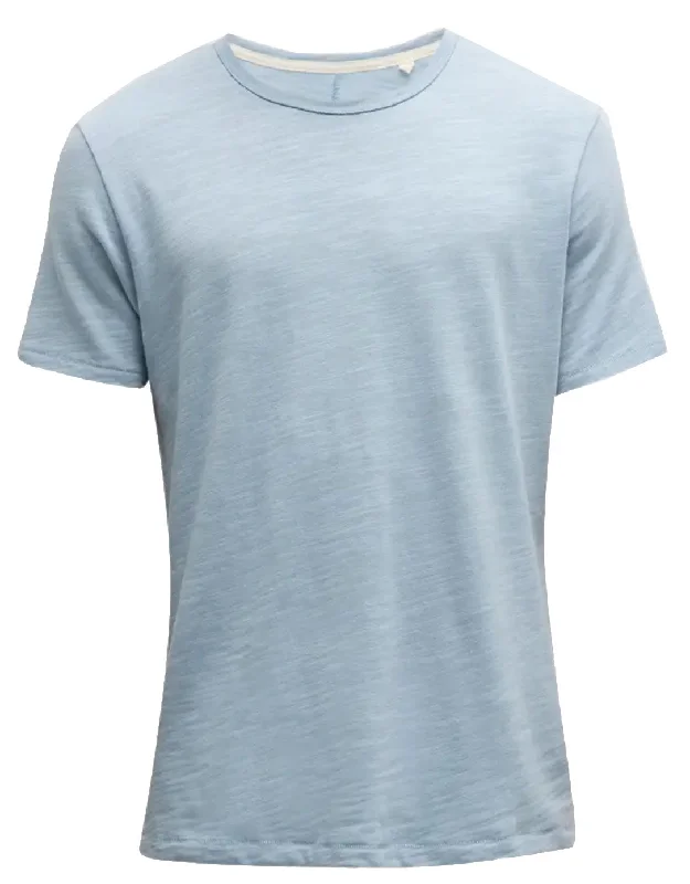 Men's ribbed t - shirts with a textured finish for added styleRag & Bone Men Classic Short Sleeves Crew Neck Flame Tee Desert Blue Men's ribbed t - shirts with a textured finish for added styleRag & Bone Men Classic Short Sleeves Crew Neck Flame Tee Desert Blue