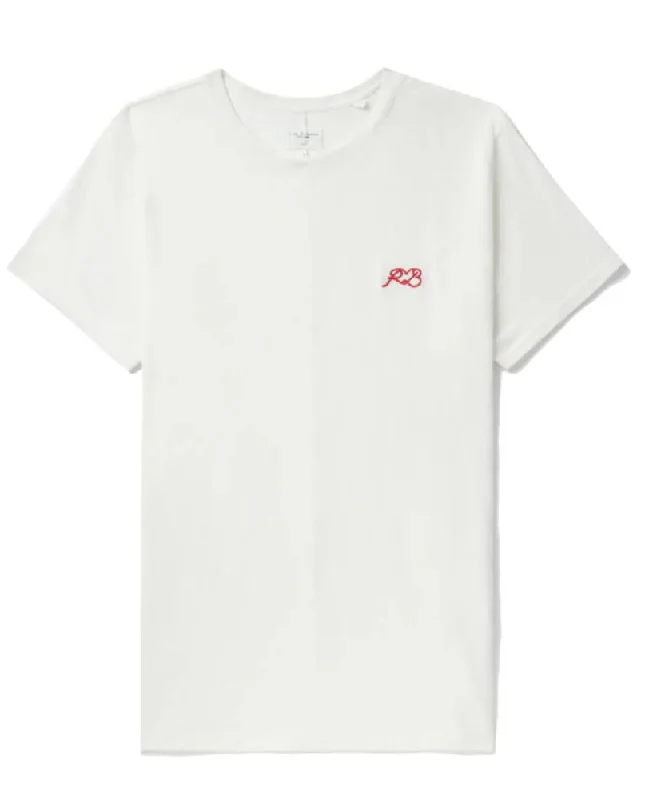 Men's distressed denim - look t - shirts with a rugged appealRag & Bone Men Love Rb Tee Soft Cotton Short Sleeve Crew Neck T-Shirt Ivory