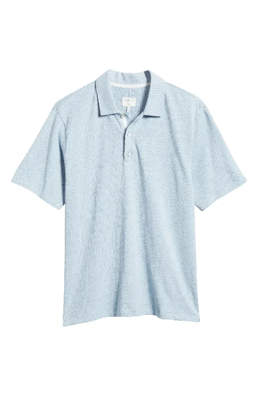Men's long - sleeve henley t - shirts with button - down placketsRag & Bone Men's Classic Flame Polo Shirt, Desert Blue Men's long - sleeve henley t - shirts with button - down placketsRag & Bone Men's Classic Flame Polo Shirt, Desert Blue